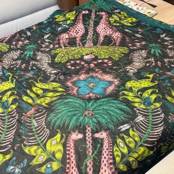 Emma Shipley Kruger Luxe Modal Cashmereblend 52” Teal scarf